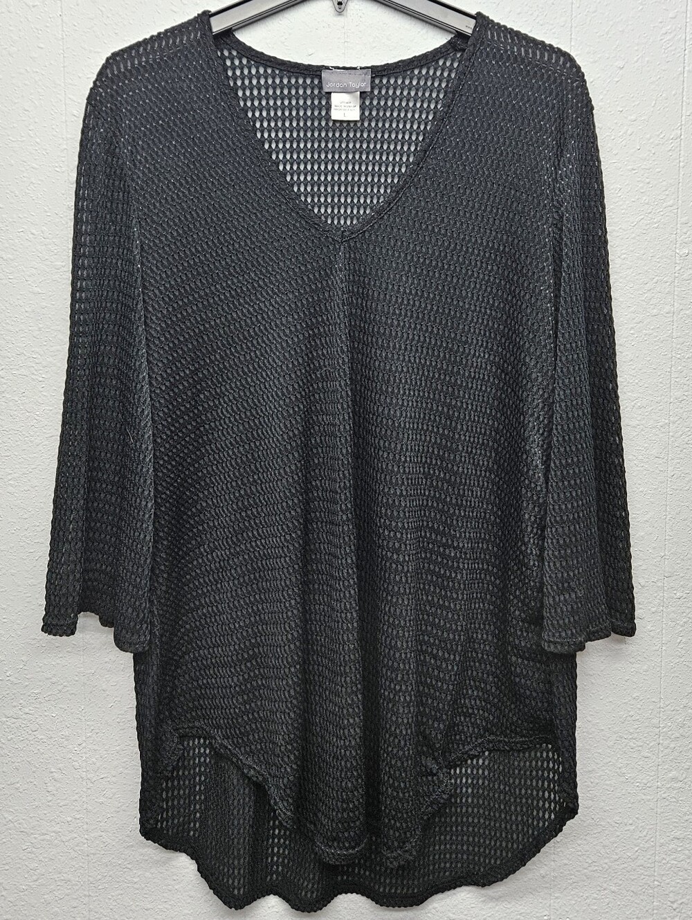 Jordan Taylor Knit Tunic Swim Cover-Up Womens L Dark Boho CoquetteBeachwear
